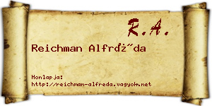 Reichman Alfréda névjegykártya